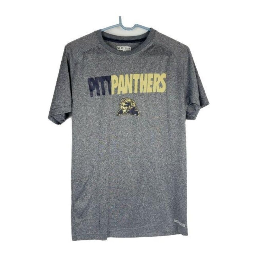 Pittsburgh Pitt Panthers Athletic Shirt Mens Small Fusion Fit Gray Short Sleeve